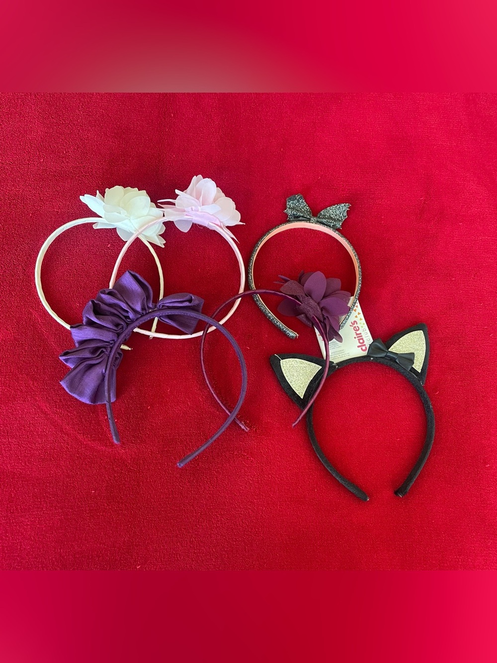 Set of 6 Girl's Headbands Multicolor Floral & Bow Style For Dress-Up or Everyday